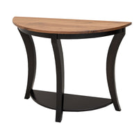 Amish Half Moon Black & Wood Foyer Table | M-EB&RW-NAT