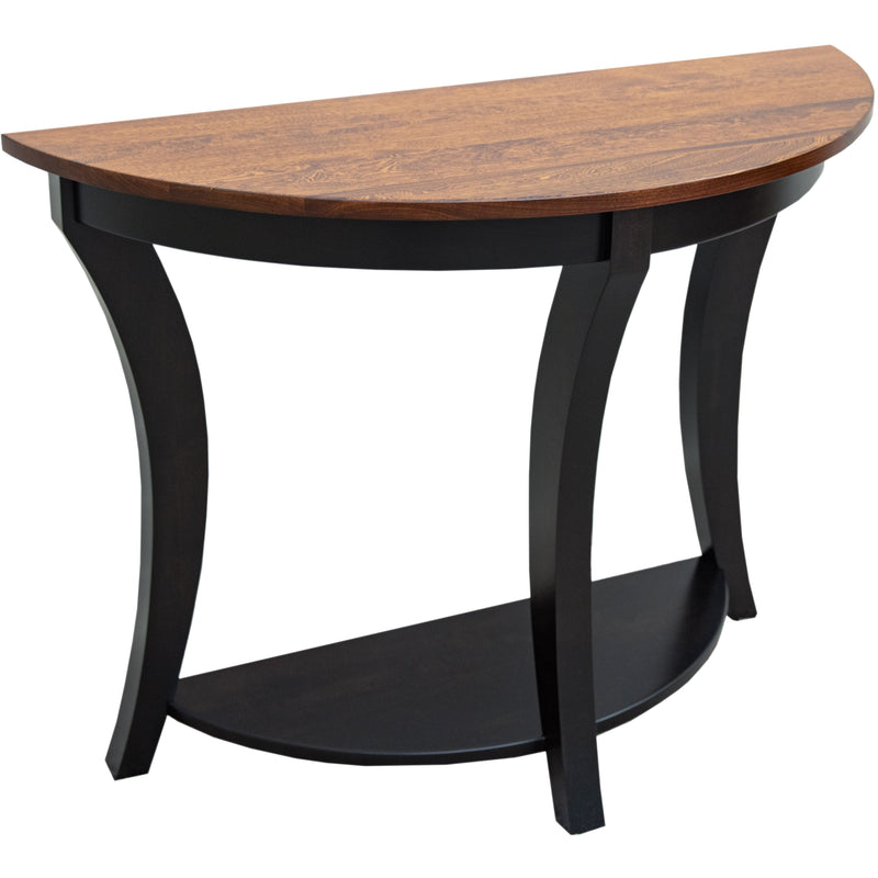 Amish Half Moon Black & Wood Foyer Table | M-EB&E-MC