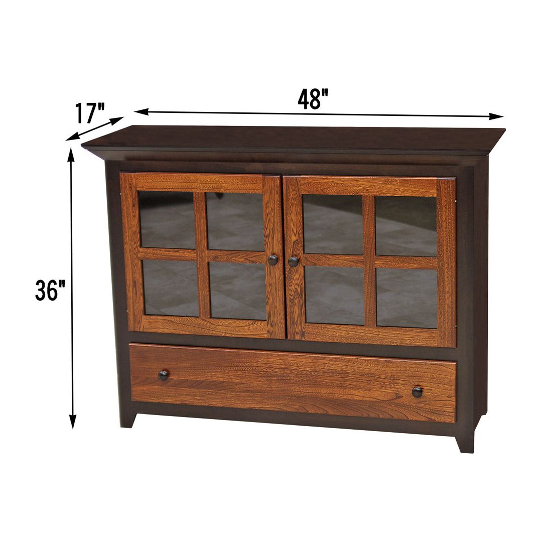 Standard Mission Grid Black & Wood Cabinet | M-EB&E-MC