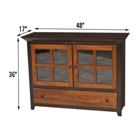 Standard Mission Grid Black & Wood Cabinet | M-EB&E-MC
