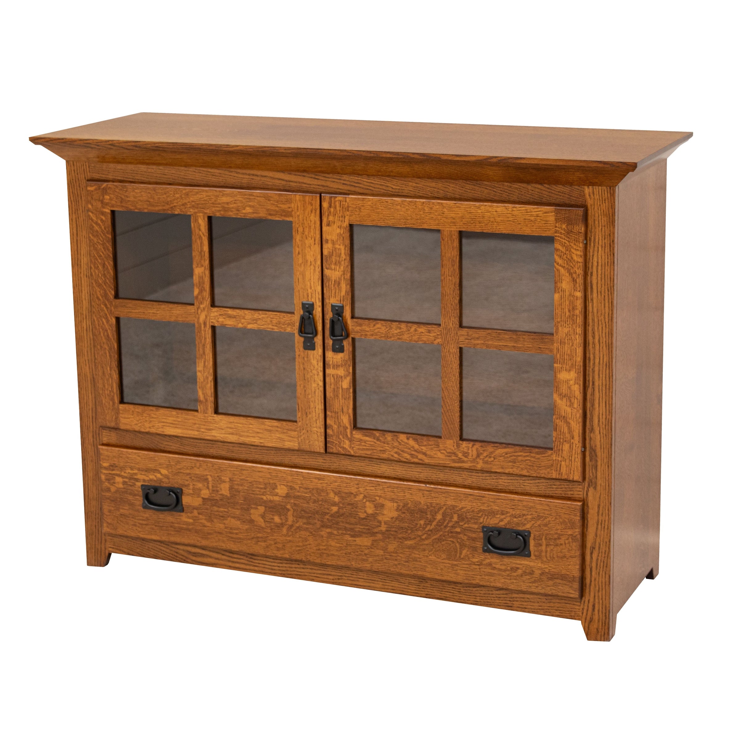 Standard Mission Grid Quarter Sawn White Oak Wood Cabinet | MC