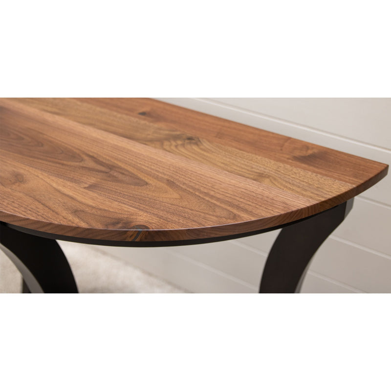 Amish Half Moon Black & Wood Foyer Table | M-EB&RW-NAT