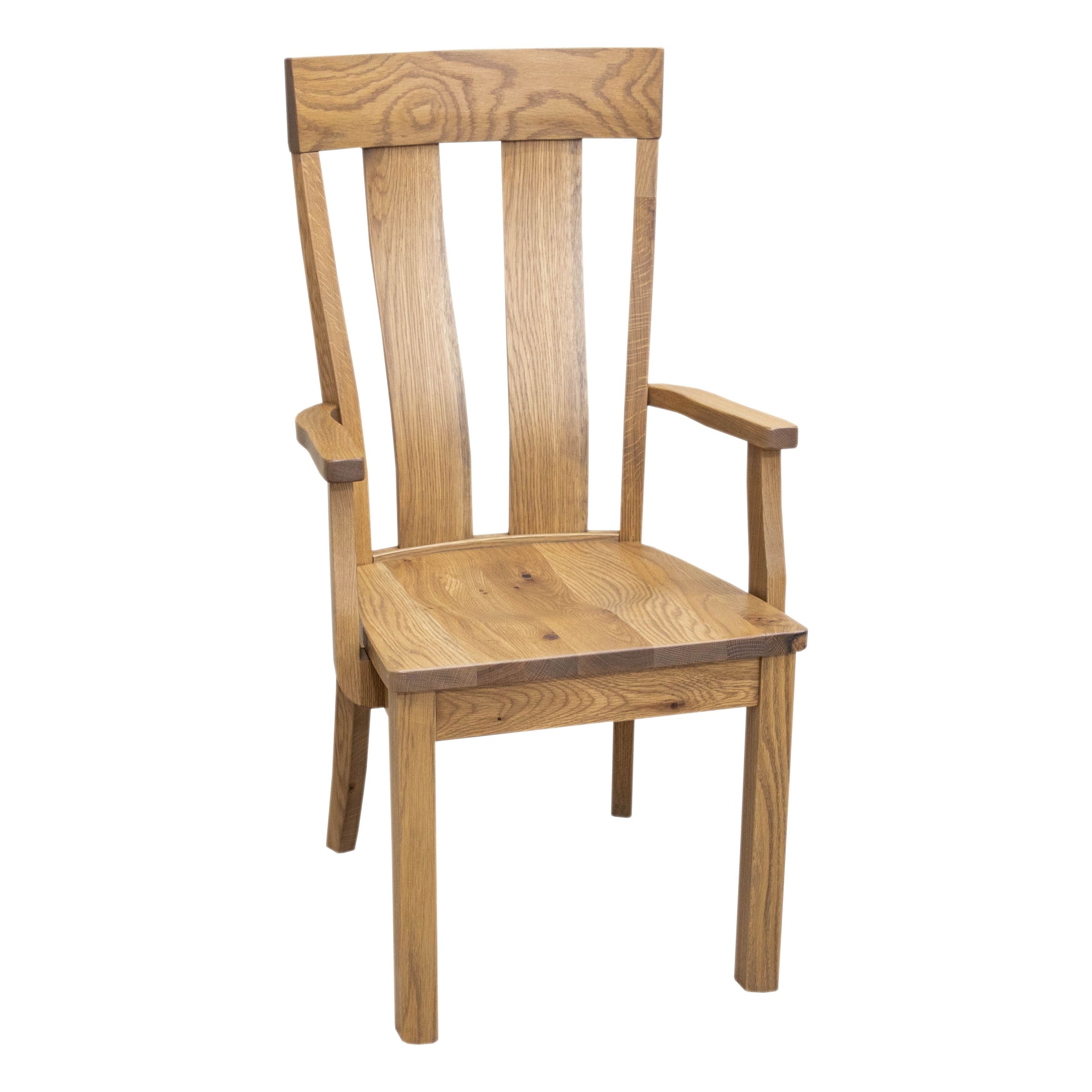 Holmes Rustic White Oak Wood Arm Dining Chair | WB