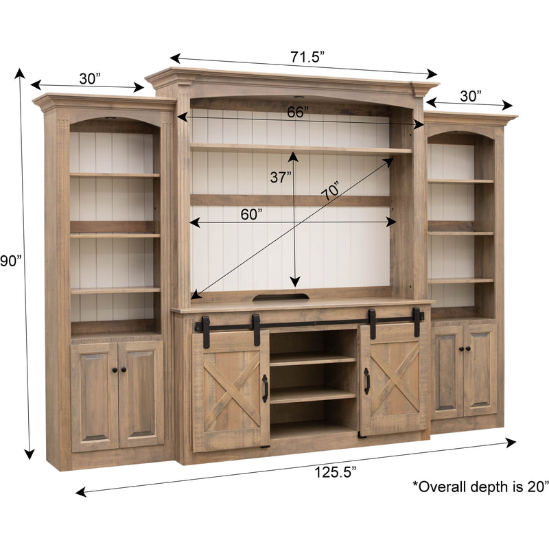 Holmes White & Wood Barn Door Entertainment Center | M-VD&DW