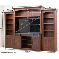 Holmes Cherry Wood Barn Door Entertainment Center | ASB