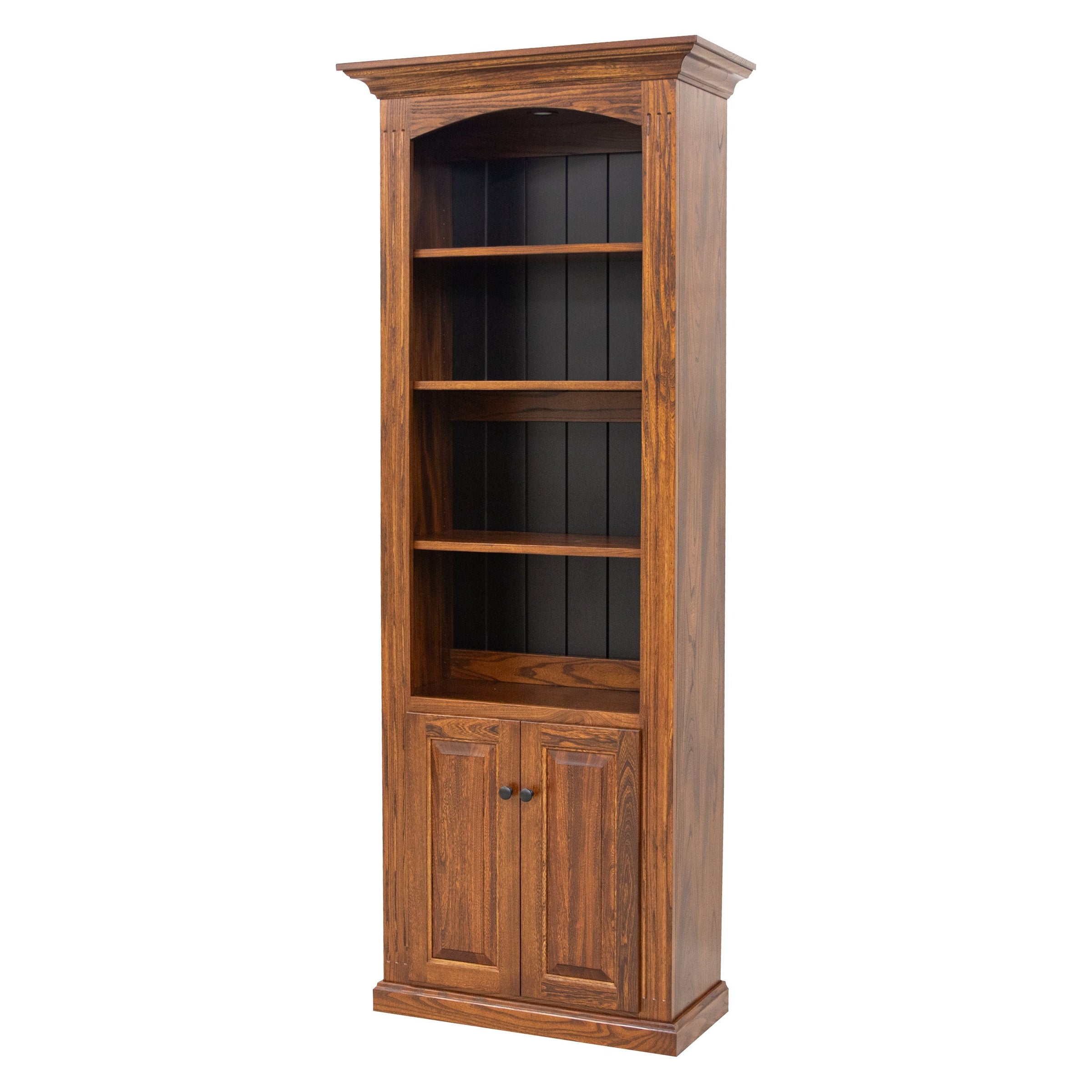 Holmes Solid Elm Wood Bookcase with Doors | MC
