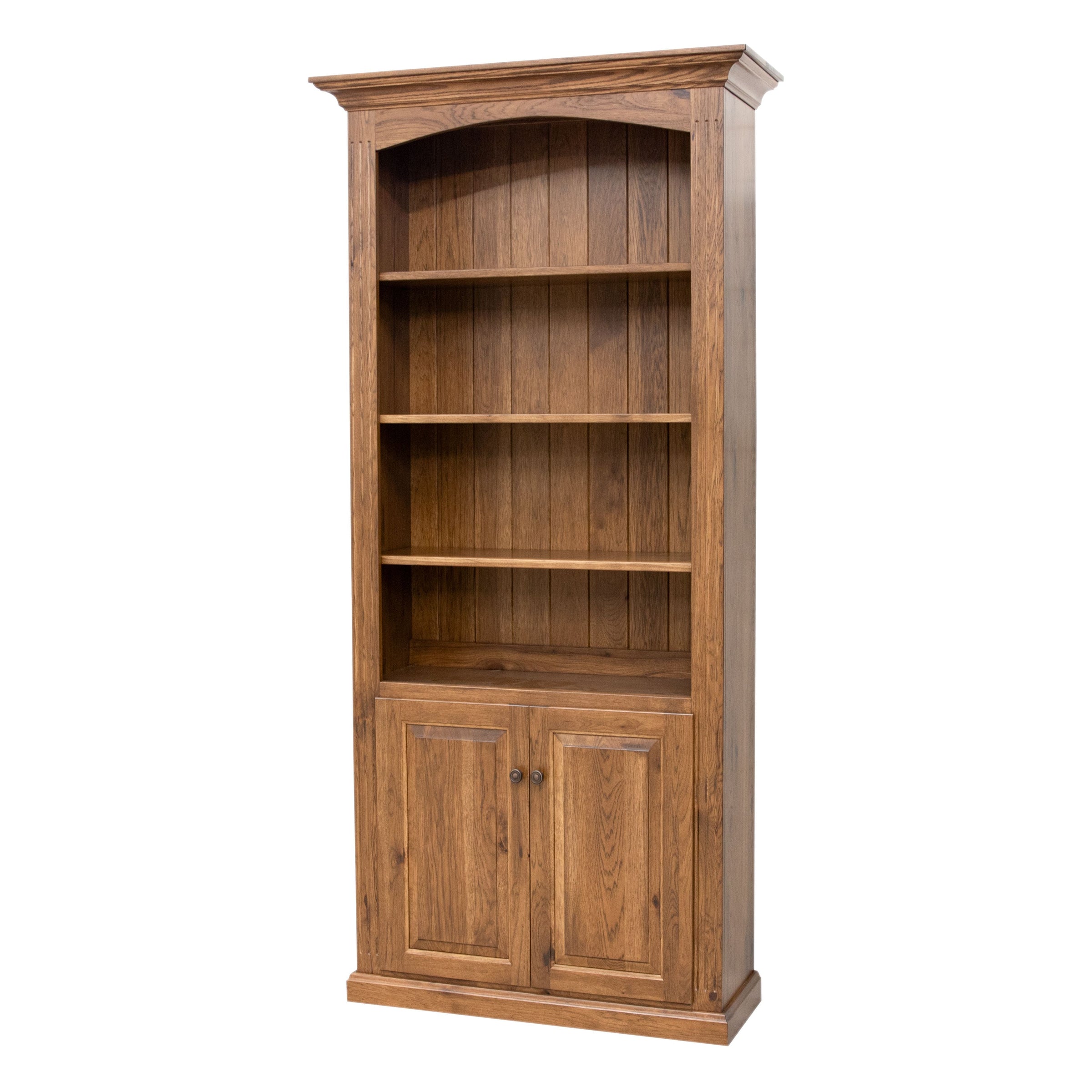 Holmes Solid Hickory Wood Bookcase with Doors | CO