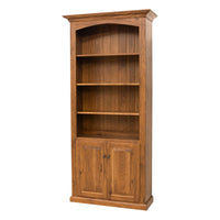 Holmes Solid Hickory Wood Bookcase with Doors | HC