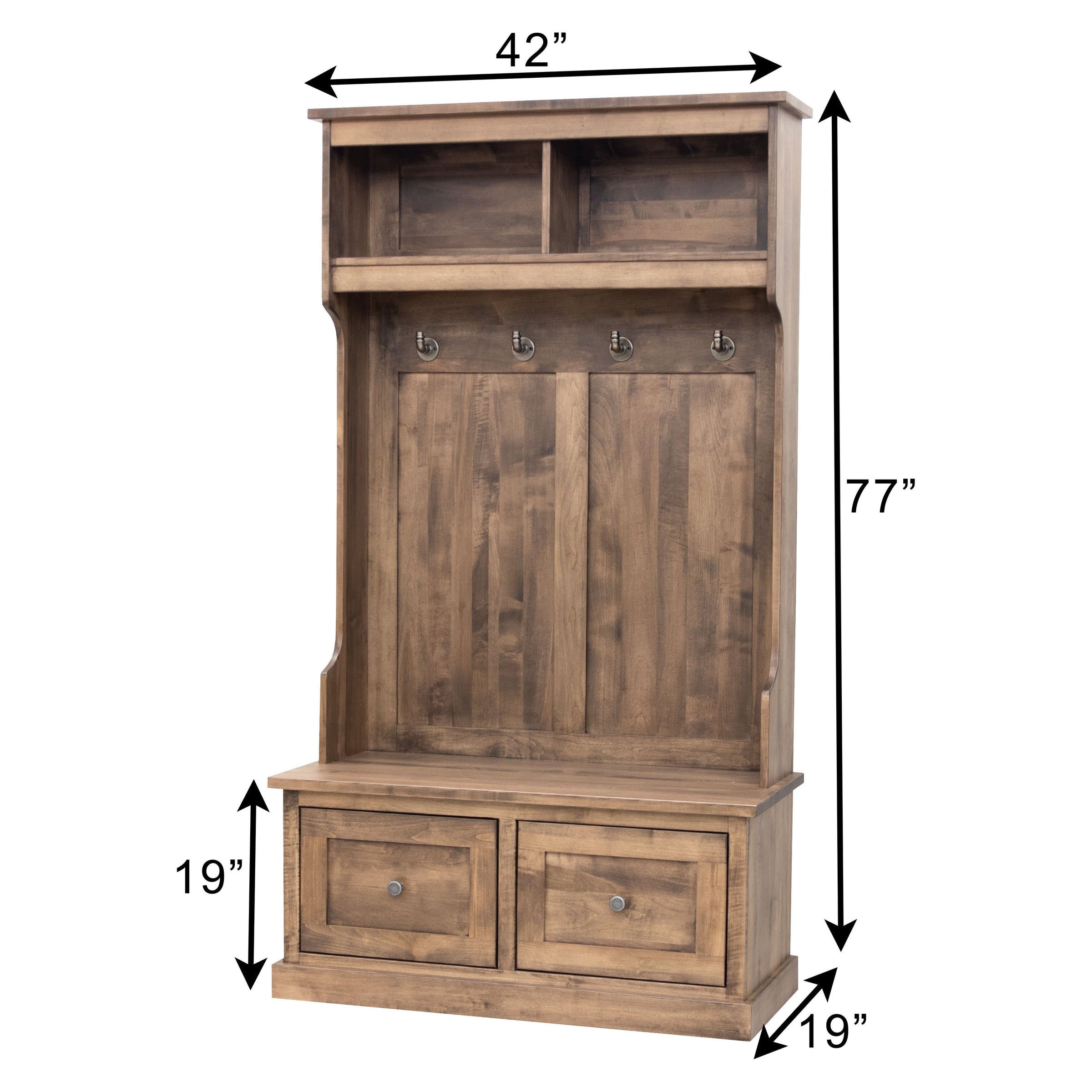 Haven Maple Wood Hall Tree Bench | CO