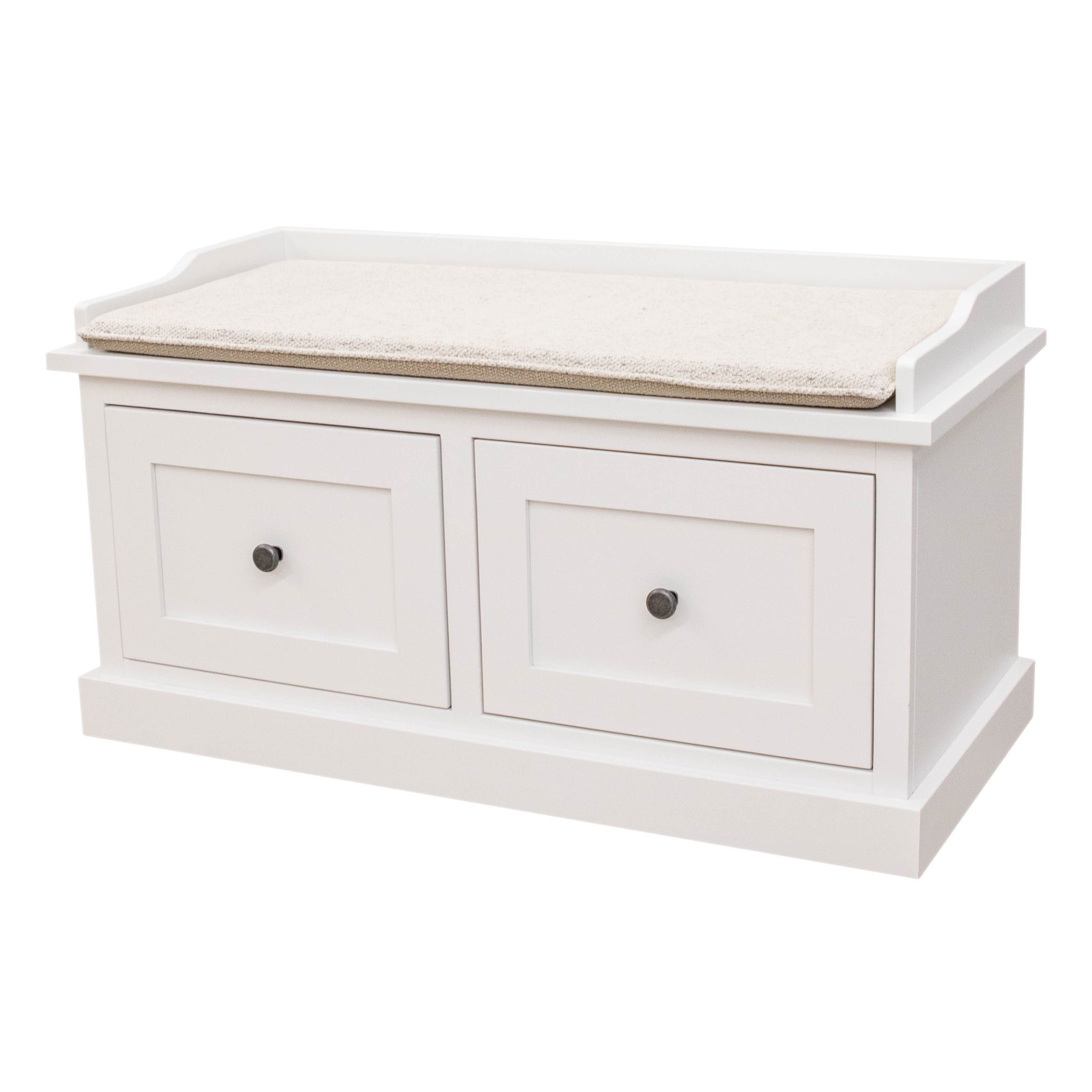 Haven White Maple Wood Mudroom Storage Bench | DW