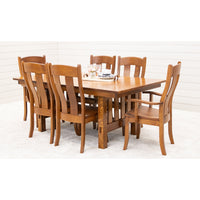 Augusta Rustic Quarter Sawn White Oak Wood Arm Dining Chair | MC