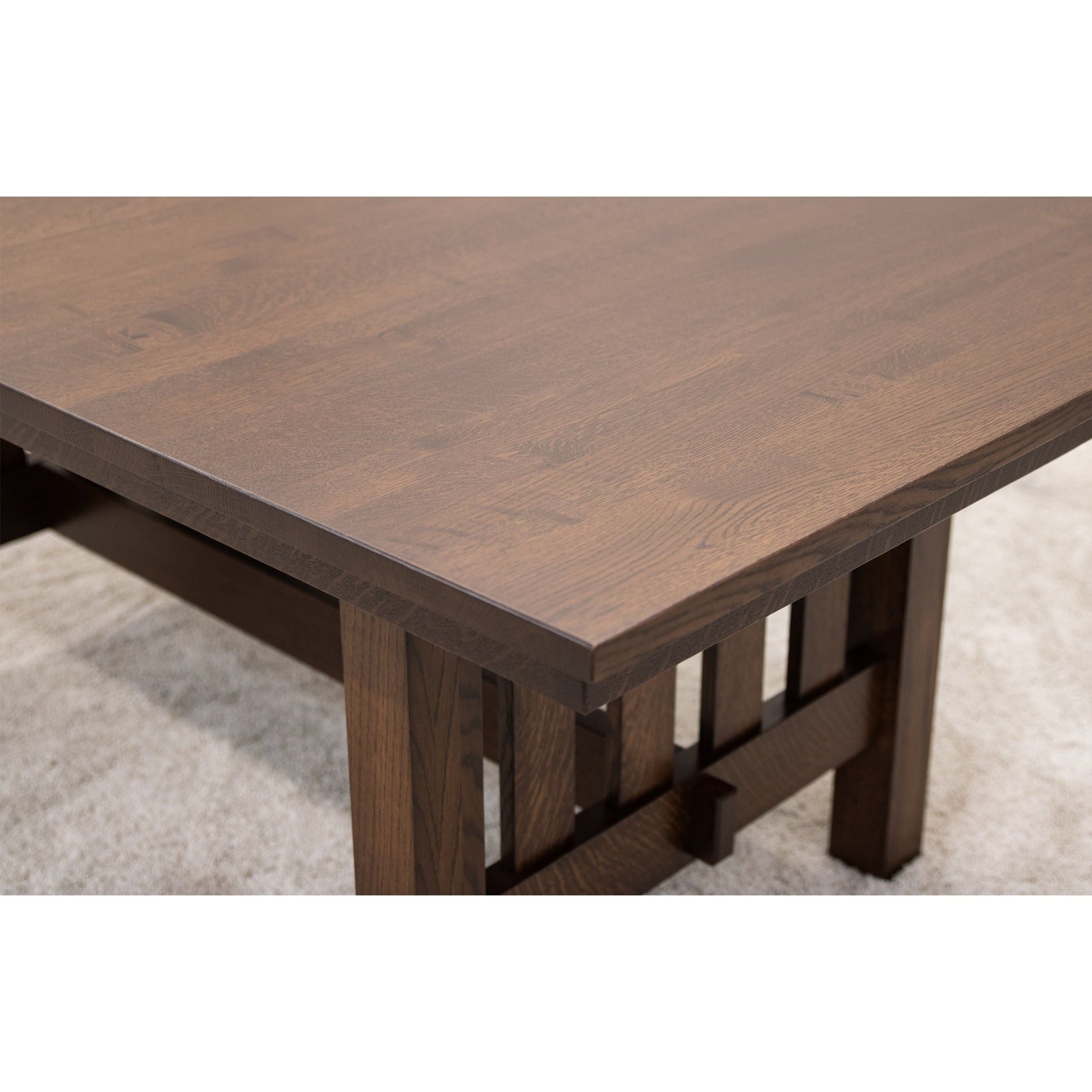 Hollis Mission Quarter Sawn White Oak Extending Amish Dining Table | BV