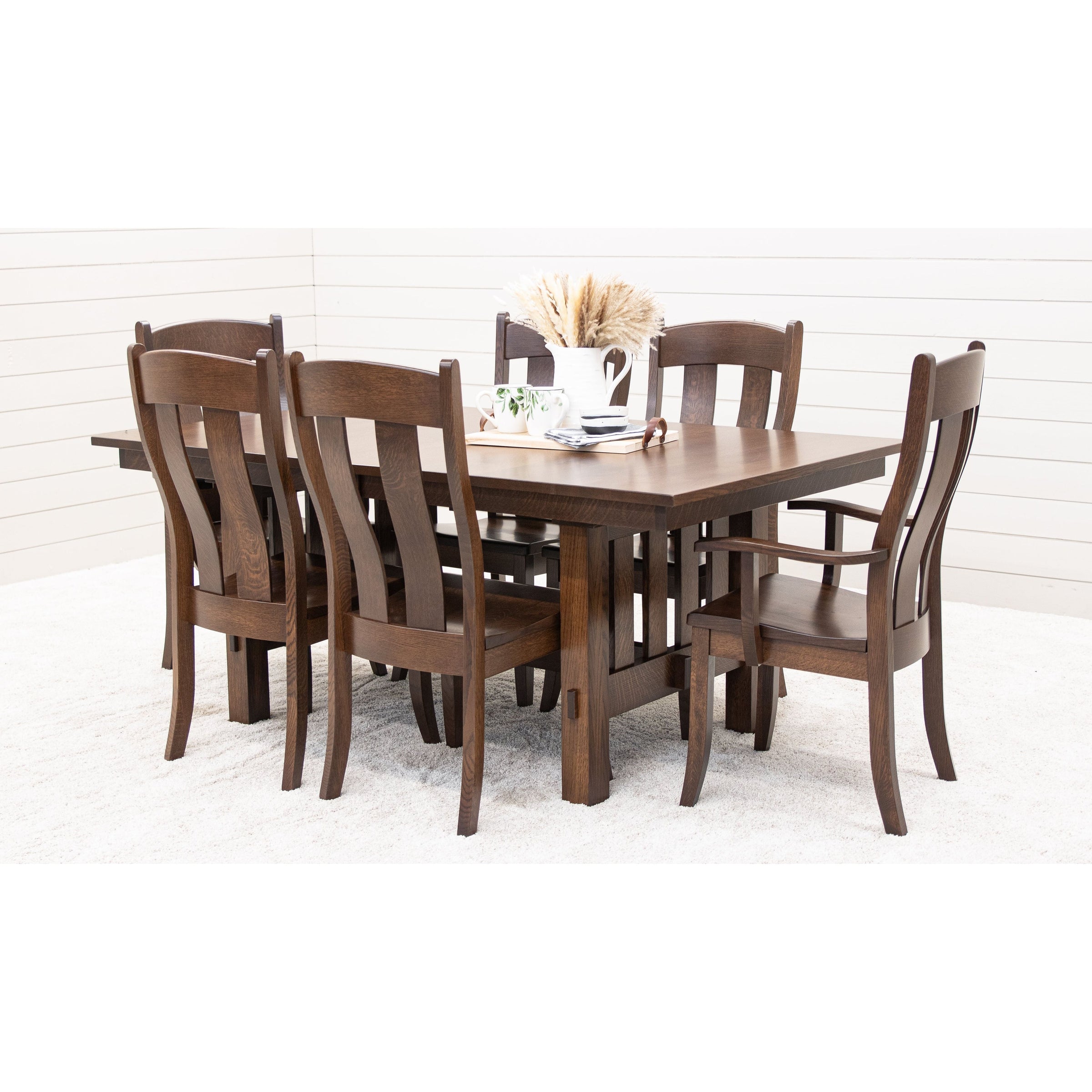 Hollis Mission Quarter Sawn White Oak Extending Amish Dining Table | BV