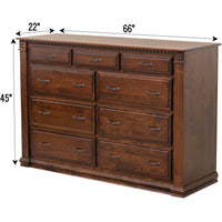 Holmesville Amish 9-Drawer Tall Dresser