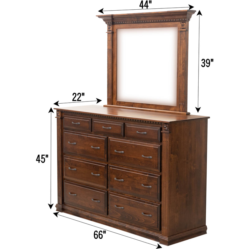 Holmesville Amish 9-Drawer Tall Dresser
