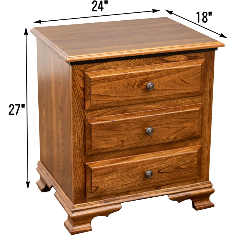 Amish Charm 3-Drawer Nightstand