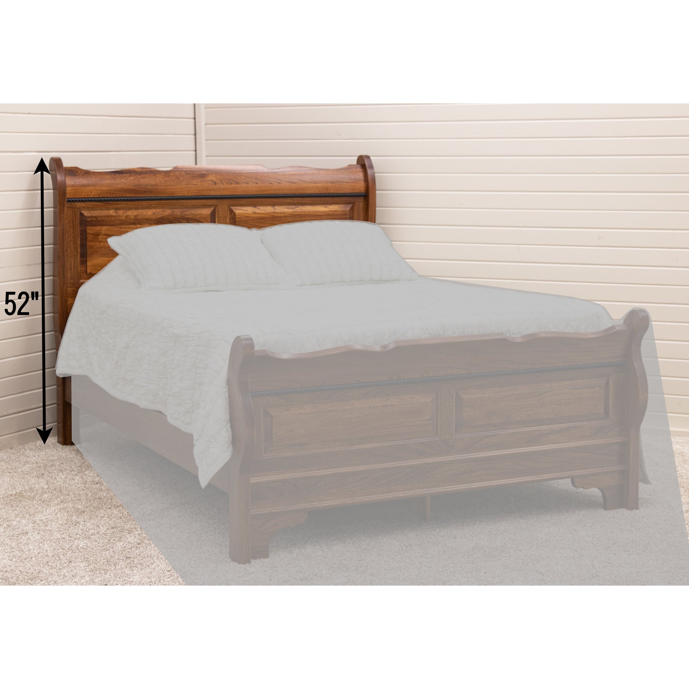 Amish Charm Sleigh Solid Wood Headboard Only