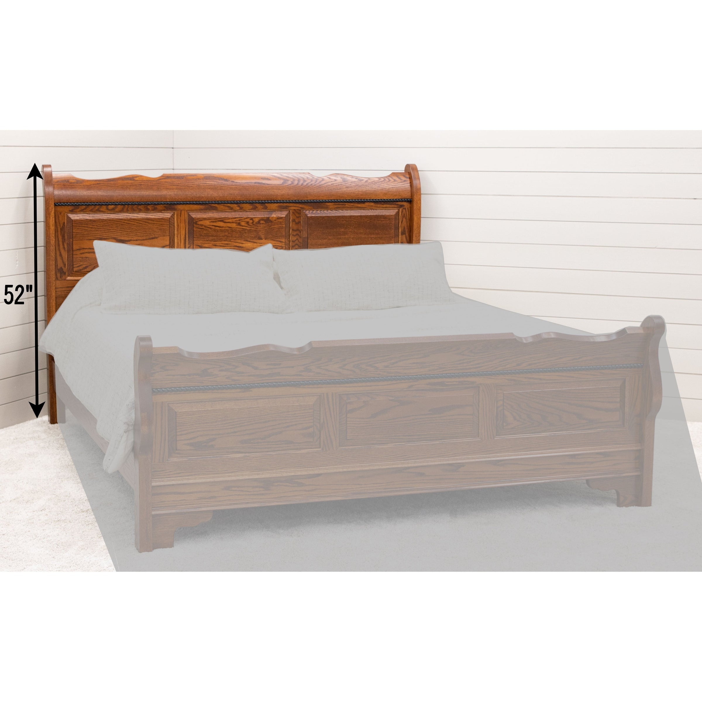 Amish Charm Sleigh Solid Wood Headboard Only