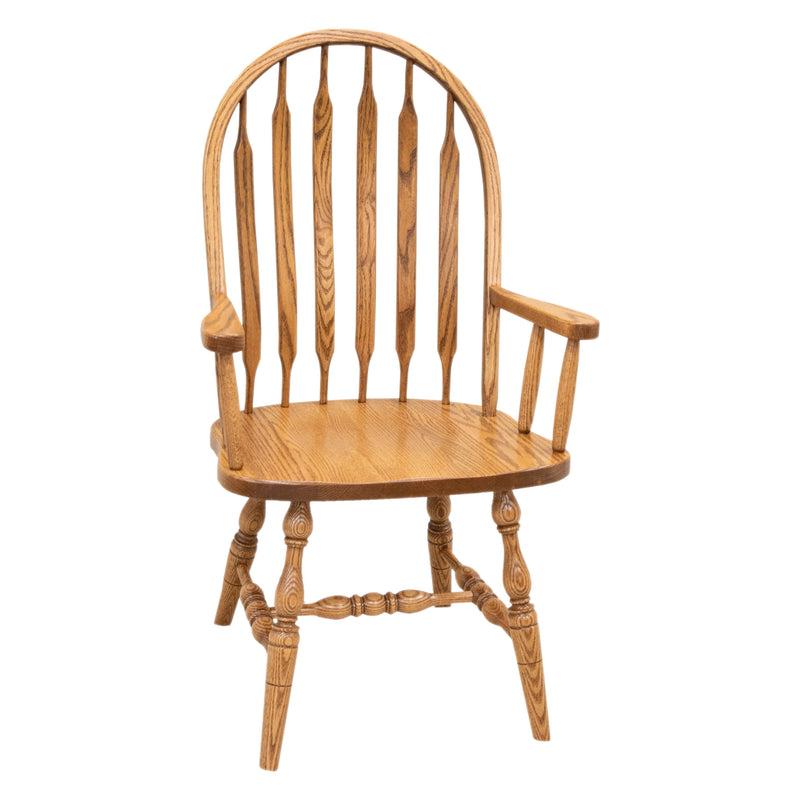 Bent Paddle Oak Wood Arm Dining Chair | S-14