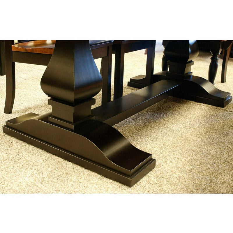 Hilton Black & Wood Large Modern Double Pedestal Extending Dining Table | M-EB&C-MC