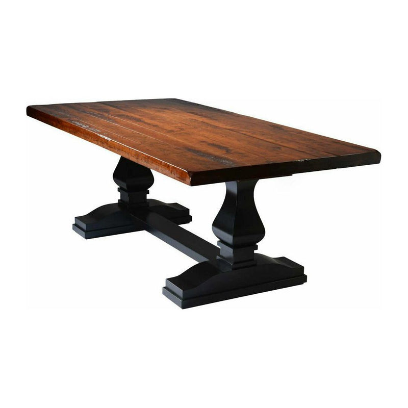 Hilton Black & Wood Large Modern Double Pedestal Extending Dining Table | M-EB&C-MC