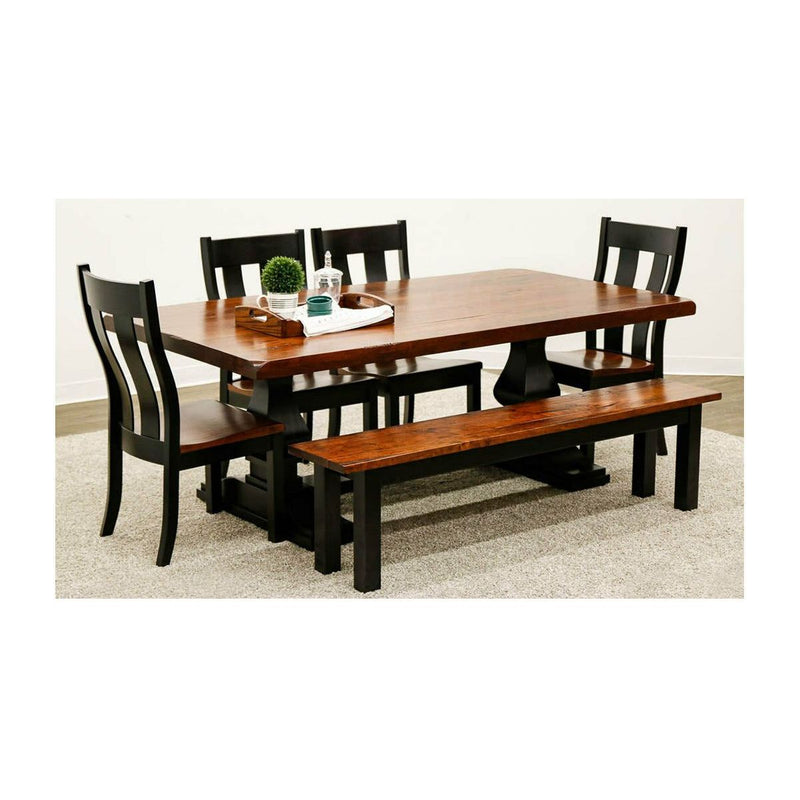 Hearty Shaker Leg Black & Wood Dining Bench | M-EB&C-MC