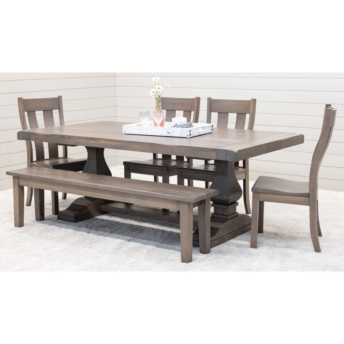 Hearty Shaker Leg Maple Wood Dining Bench | DCD