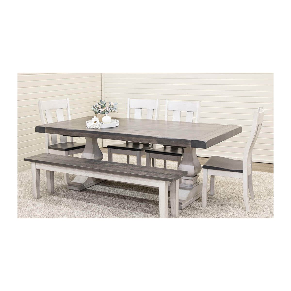 Hilton Large Modern Double Pedestal Extending Dining Table | M-AV&GS