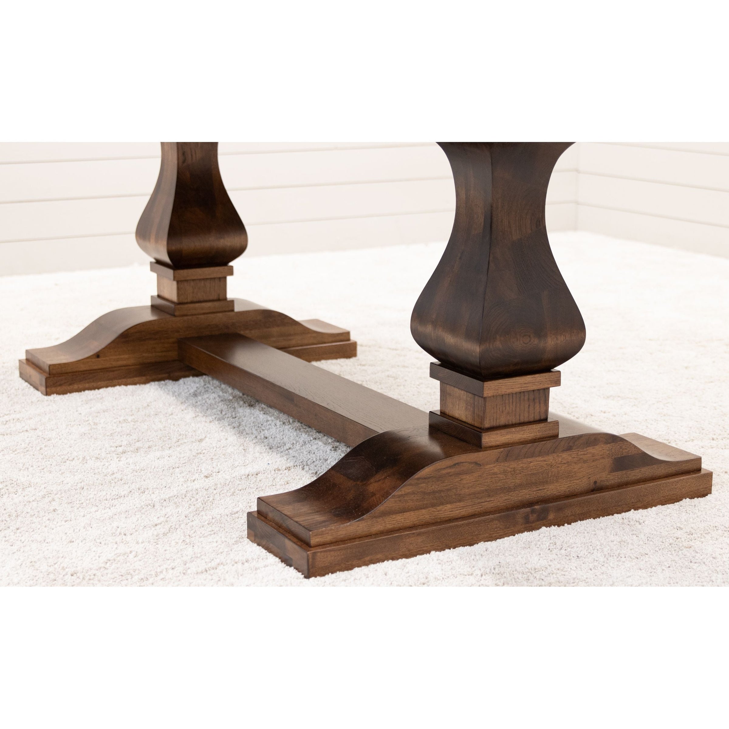 Hilton Hickory Wood Large Modern Double Pedestal Extending Dining Table | HC