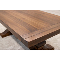 Hilton Hickory Wood Large Modern Double Pedestal Extending Dining Table | HC