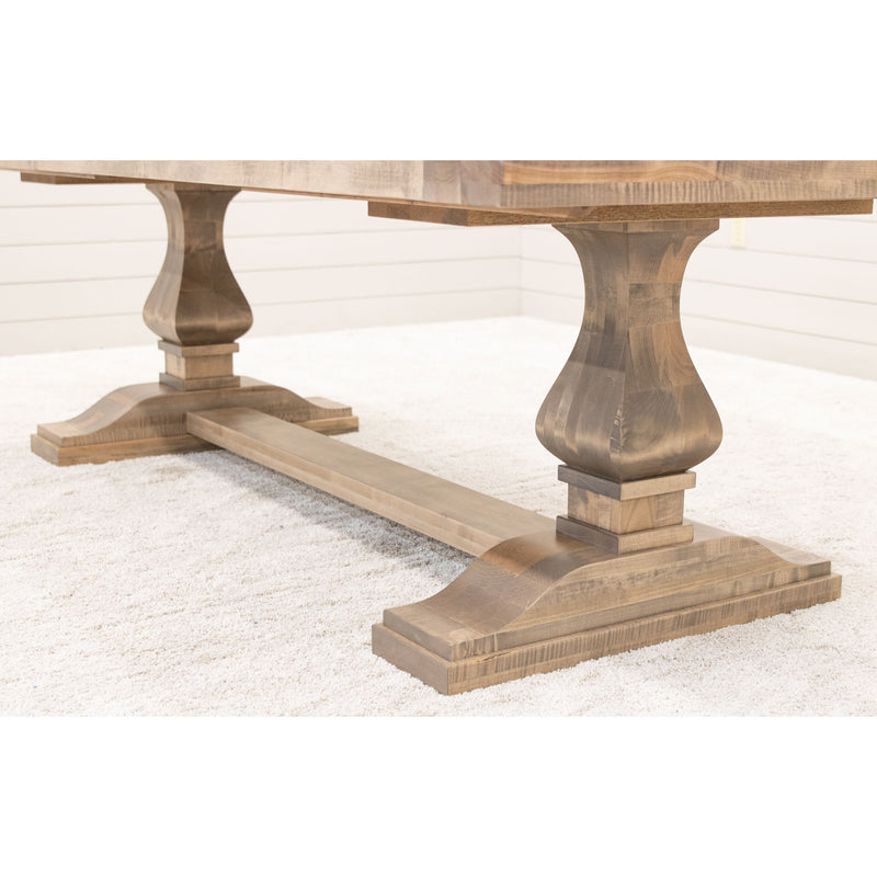 Hilton Maple Wood Large Modern Double Pedestal Extending Dining Table | WB