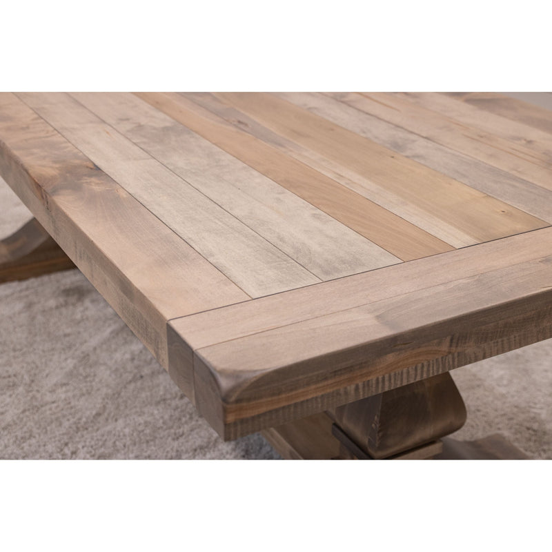 Hilton Maple Wood Large Modern Double Pedestal Extending Dining Table | WB