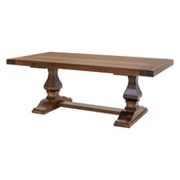 Hilton Hickory Wood Large Modern Double Pedestal Extending Dining Table | ASB