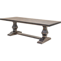 Hilton Hickory Wood Large Modern Double Pedestal Extending Dining Table | SB