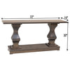 Hilton White Oak Wood Pedestal Console Table | SB