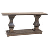 Hilton White Oak Wood Pedestal Console Table | SB