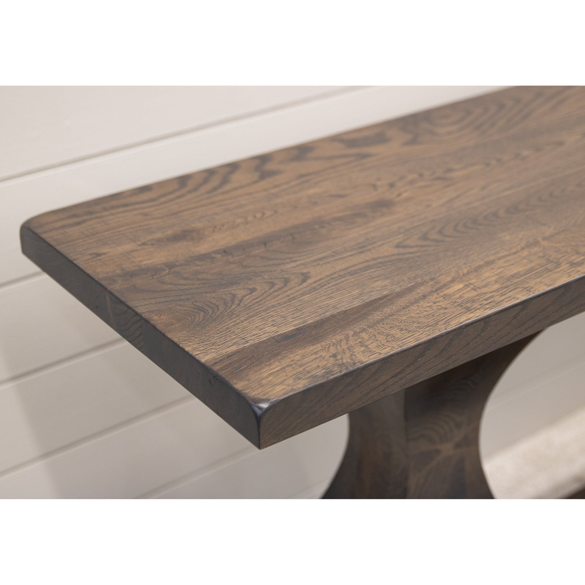 Hilton White Oak Wood Pedestal Console Table | SB