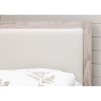 Berlin Amish Wood Bed Frame with Upholstered Headboard