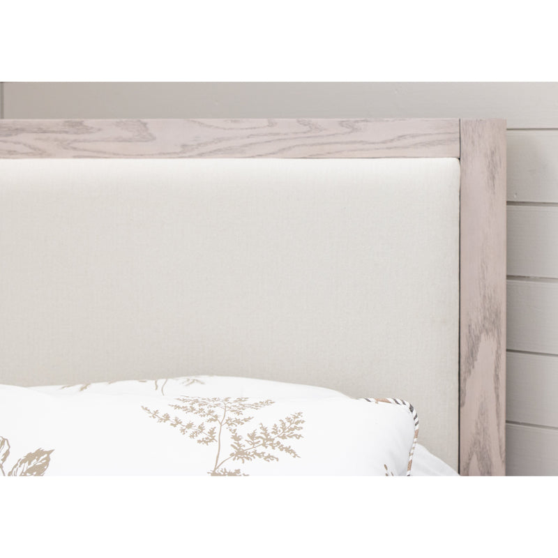 Berlin Amish Wood Bed Frame with Upholstered Headboard