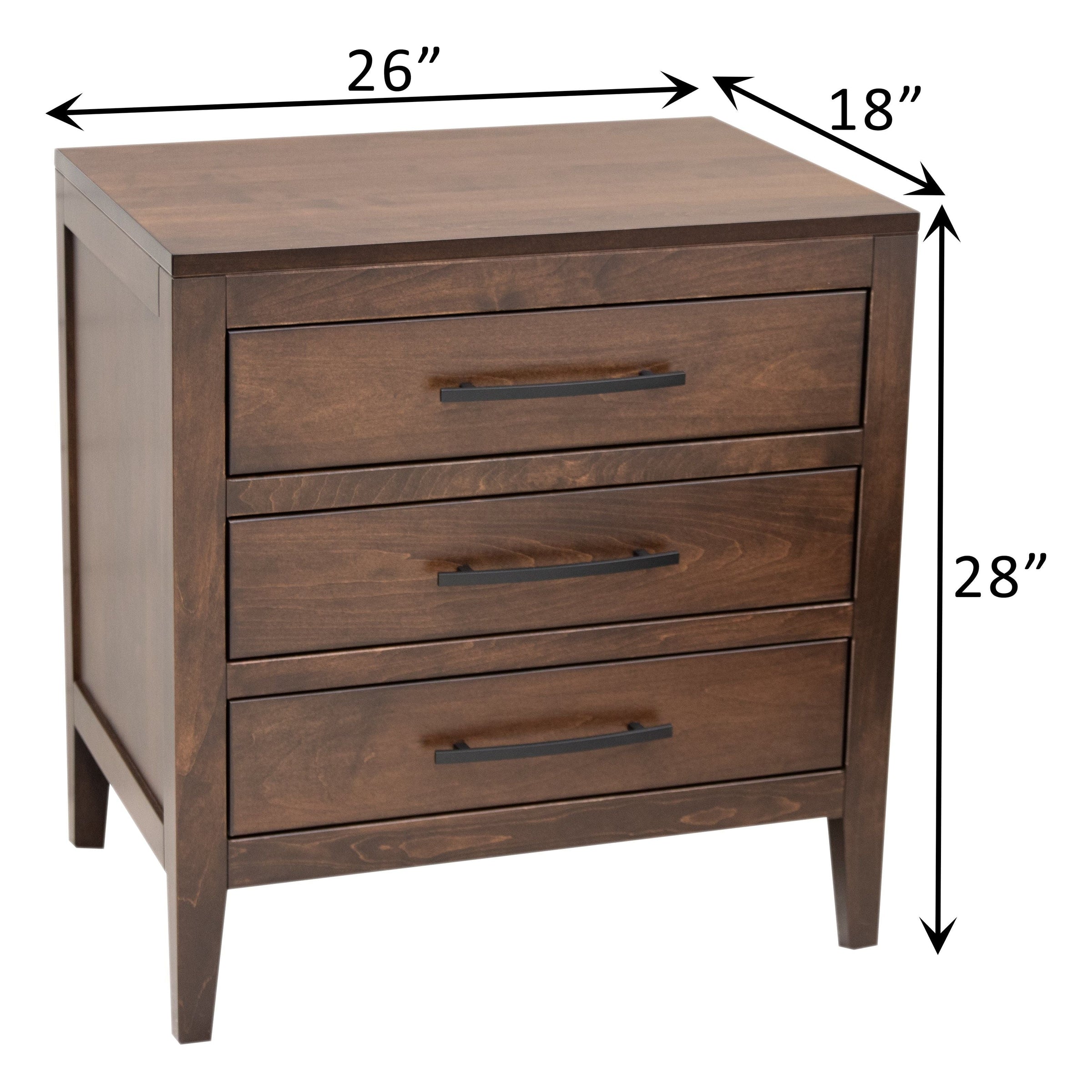 Berlin Amish 3-Drawer Nightstand