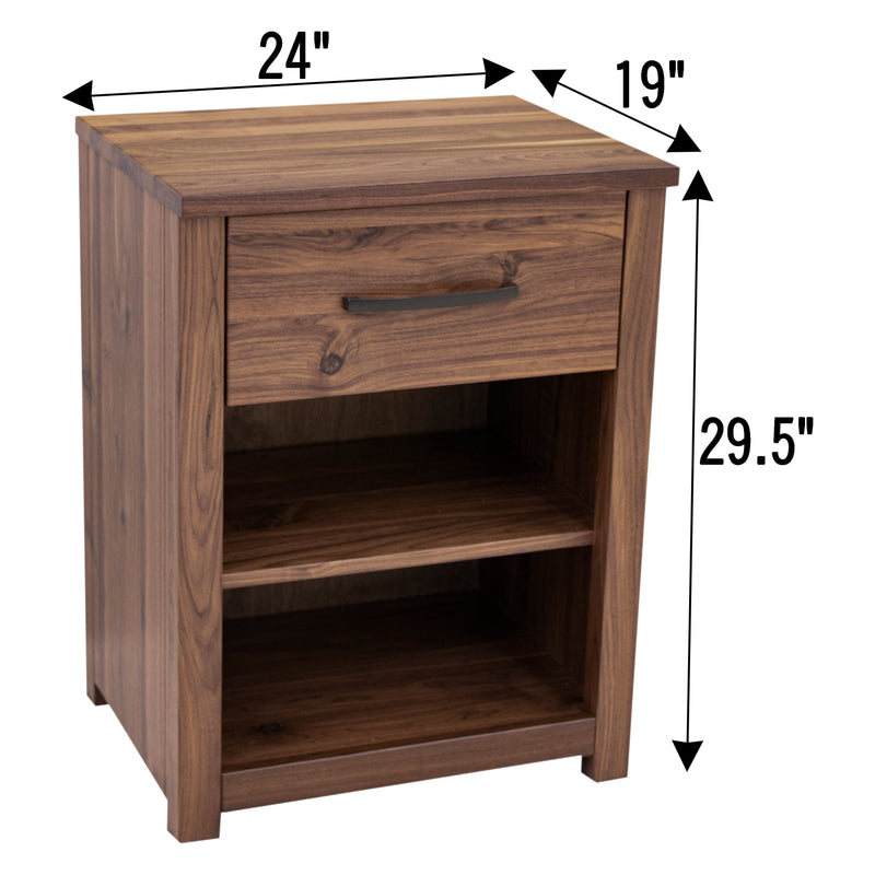 Hunters Amish 1-Drawer, Open Nightstand
