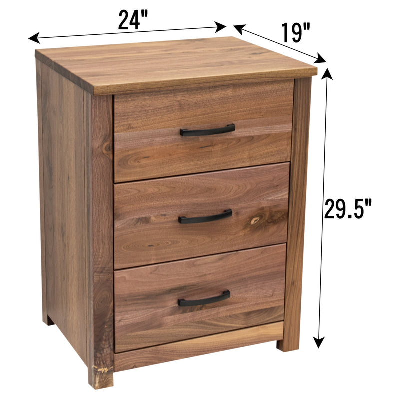 Hunters Amish 3-Drawer Nightstand