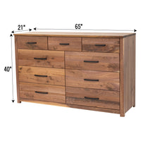 Hunters Amish 9-Drawer Tall Dresser