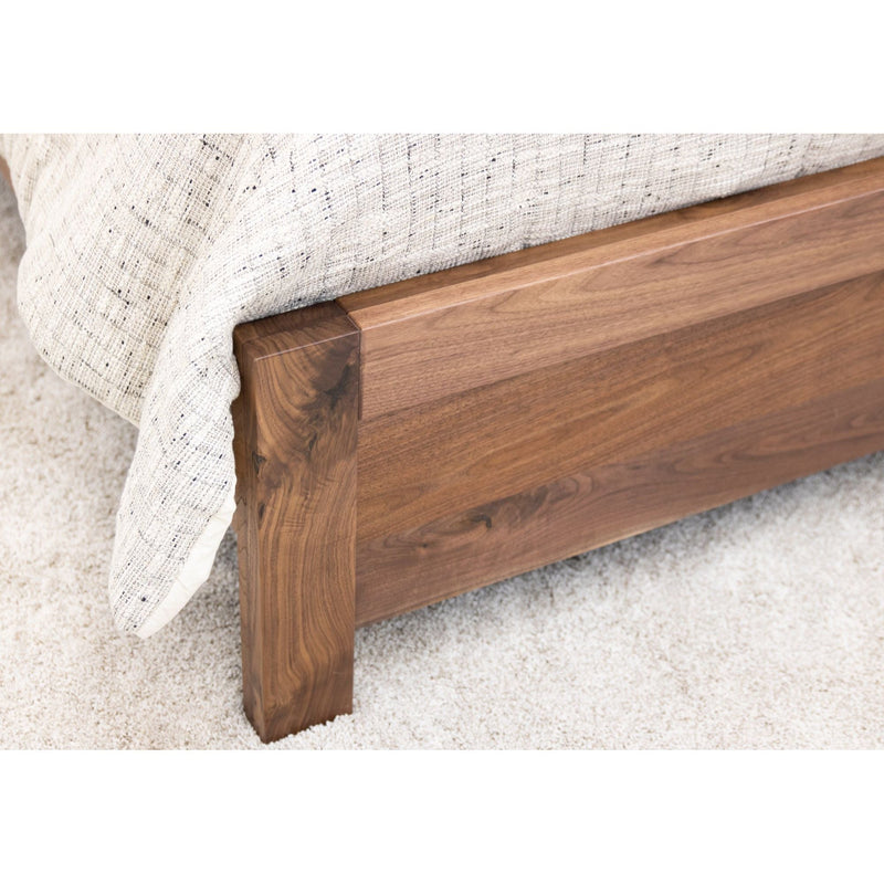 Hunters Amish Wood Bed Frame with Upholstered Headboard