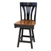 Hunter Black & Wood 24" Swivel Bar Stool | M-EB&RQSWO-GB