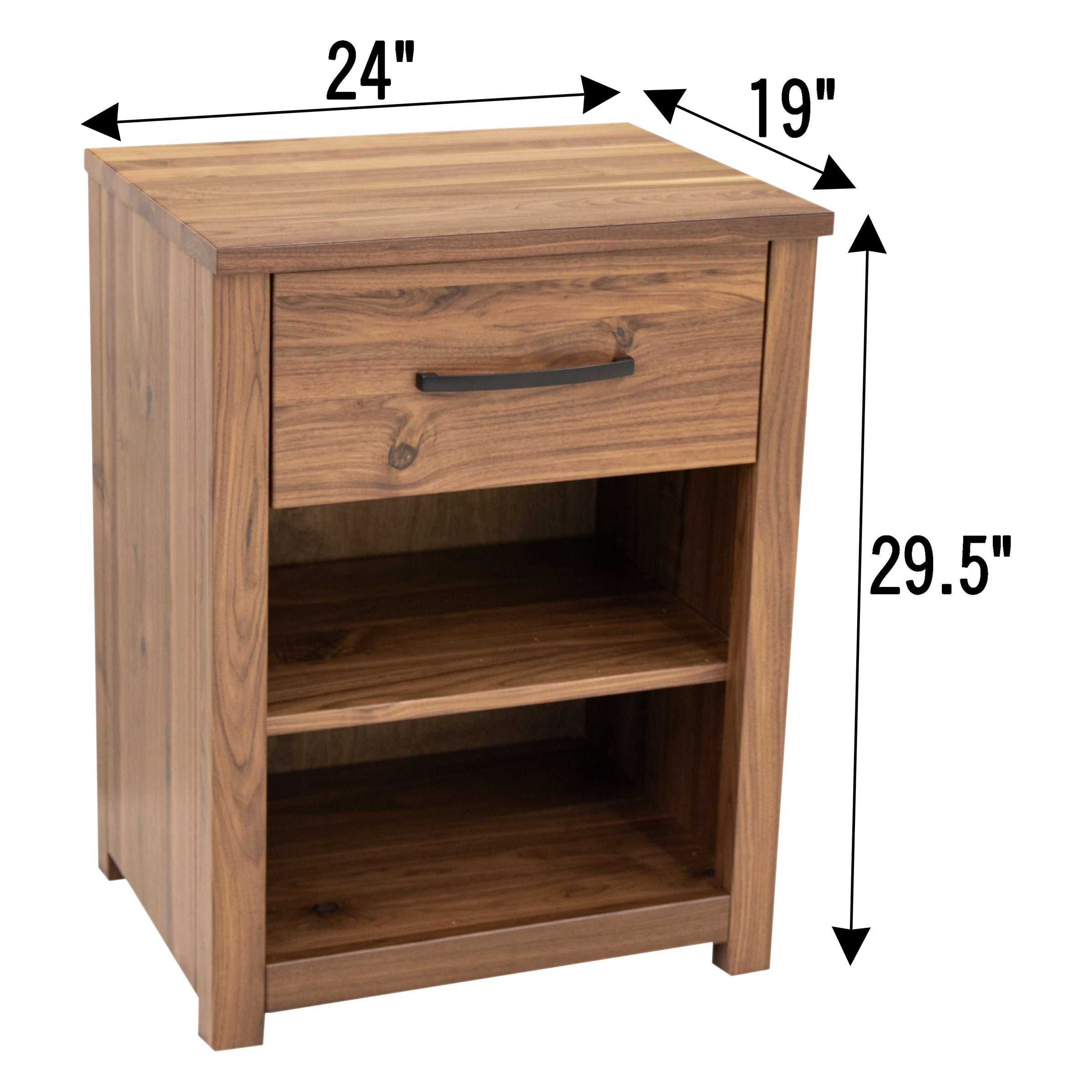 Hunters Amish 1-Drawer, Open Nightstand