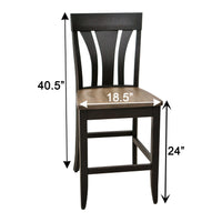 Hunter Black & Wood 24" Stationary Bar Stool | M-EB&DCD