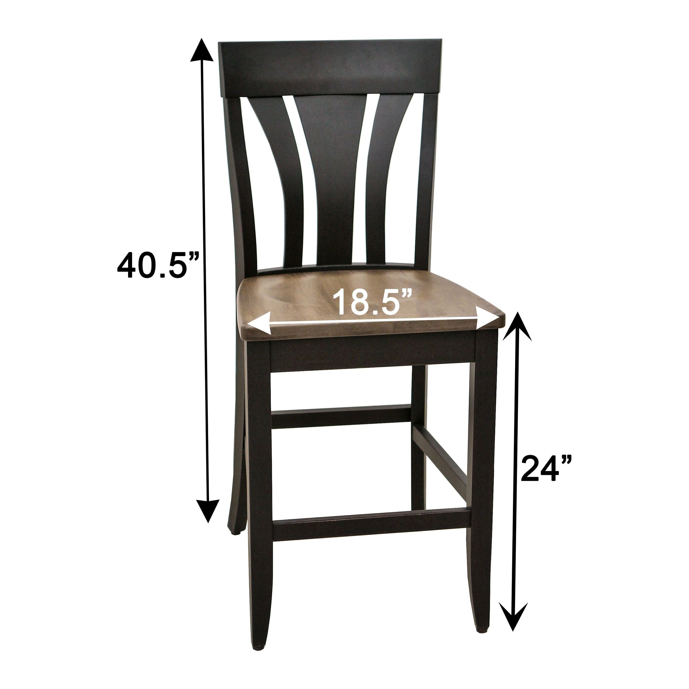 Hunter Black & Wood 24" Stationary Bar Stool | M-EB&DCD