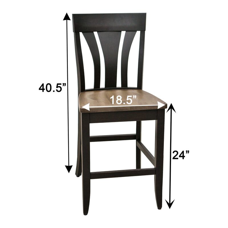 Hunter Black & Wood 24" Stationary Bar Stool | M-EB&DCD