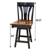 Hunter Black & Wood 24" Swivel Bar Stool | M-EB&RQSWO-GB